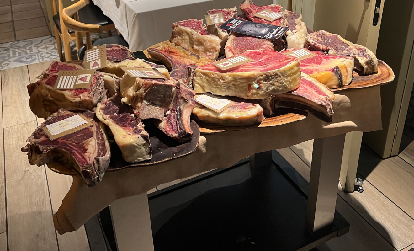 Asador Inaki steaks display