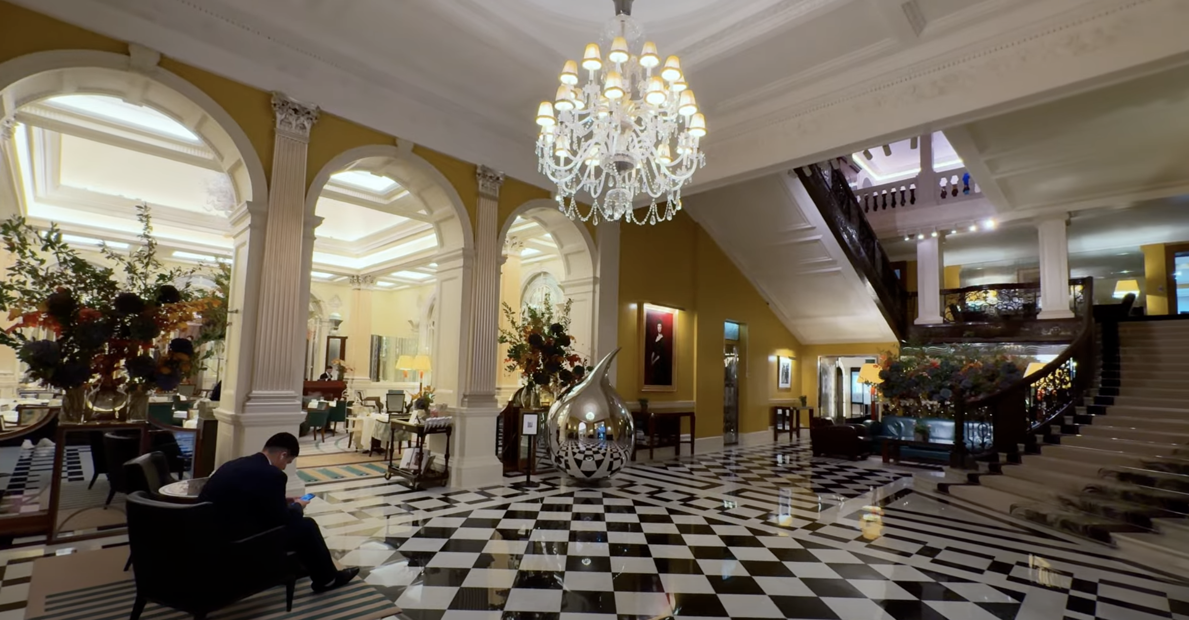 Claridge's London main hall Art Deco interior