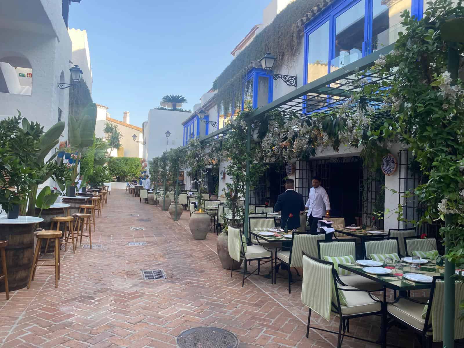 Puente Romano Marbella restaurant dining terrace Golden Mile