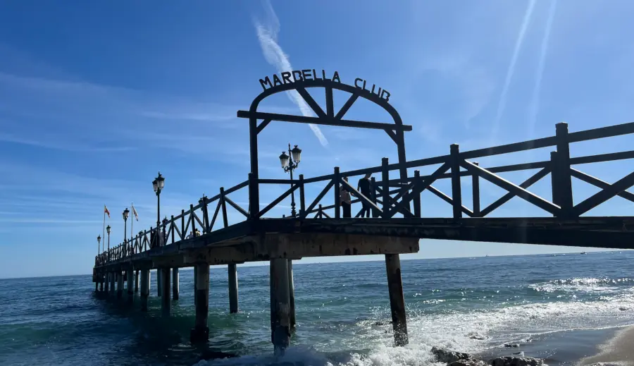Marbella Club Hotel private beach Golden Mile wooden pontoon