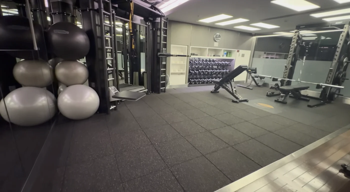 Mandarin Oriental London Fitness Center Exercise Balls Dumbbells Weight Equipment Mirrors