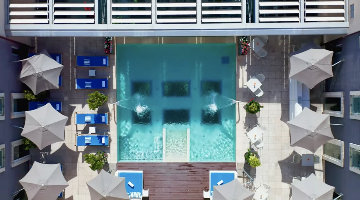 NH Collection Taormina swimming pool areal view