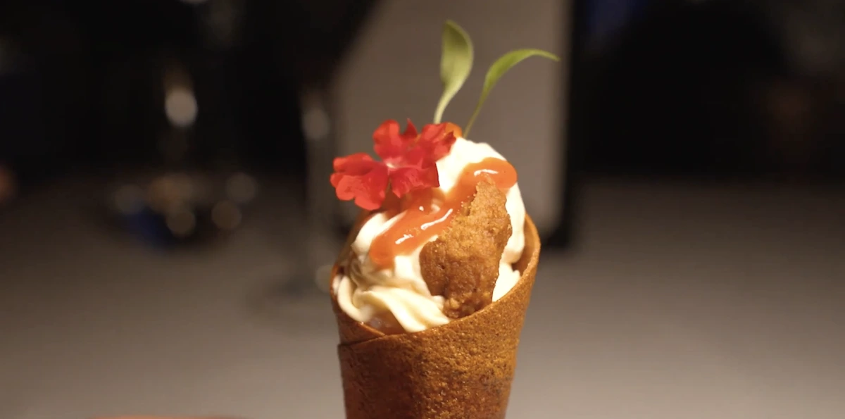 Cornetto de helado de marisco