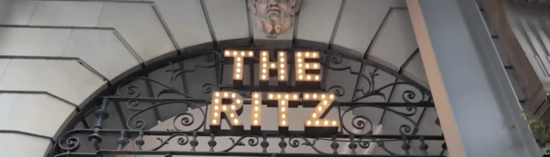 The Ritz Hotel London outside sign