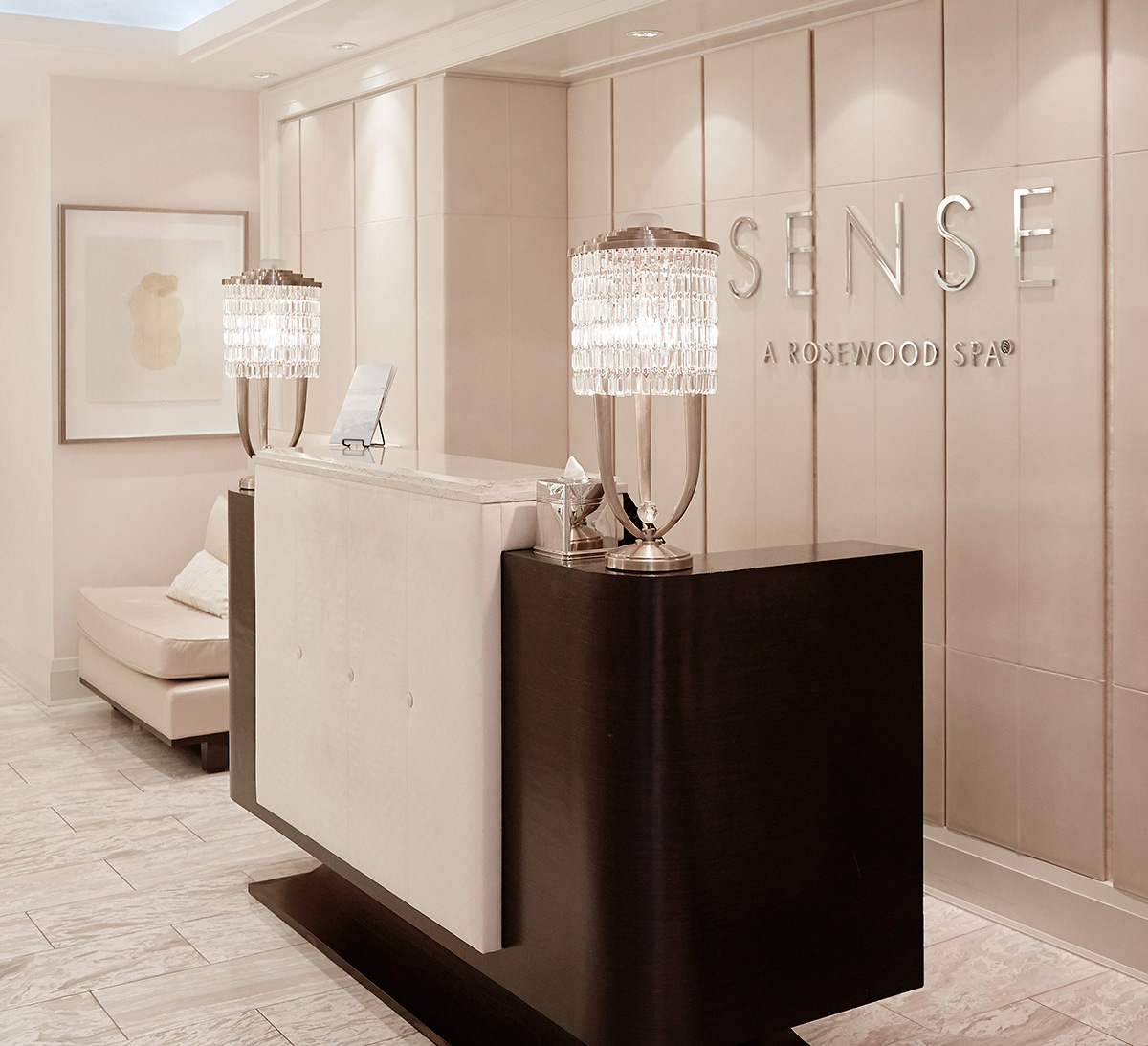 Sense, A Rosewood Spa London — relaxation lounge and treatment rooms