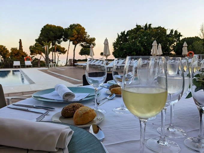 Sol y Sombra restaurant Don Carlos Marbella — poolside Mediterranean dining in tropical gardens