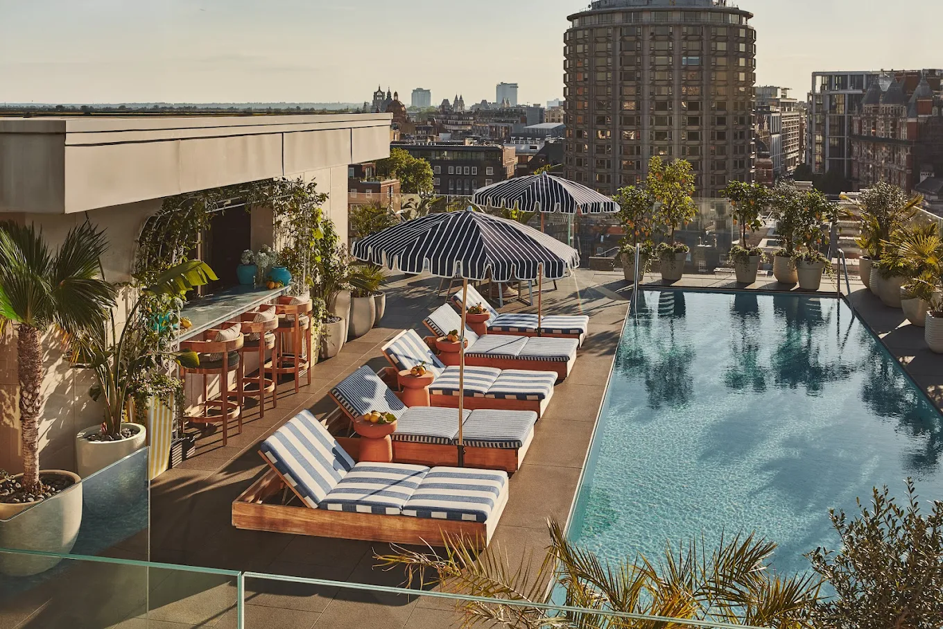 The Berkeley rooftop pool Knightsbridge London honeymoon