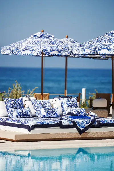 La Cabane Beach Club Los Monteros Marbella elegant daybeds and infinity pool sea view