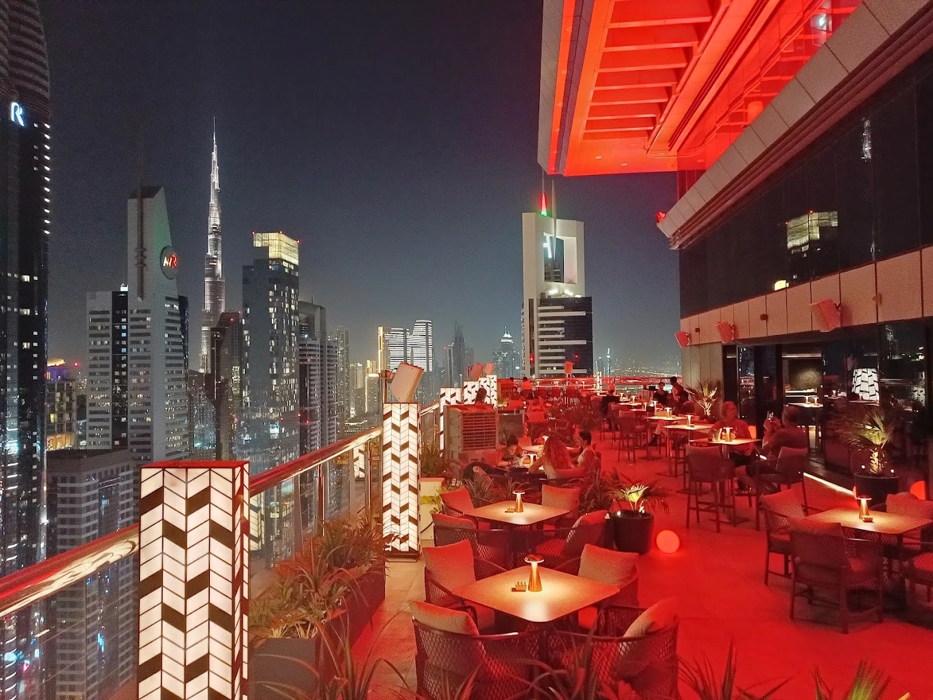 Level 43 Sky Lounge rooftop bar Sheikh Zayed Road Dubai skyline night