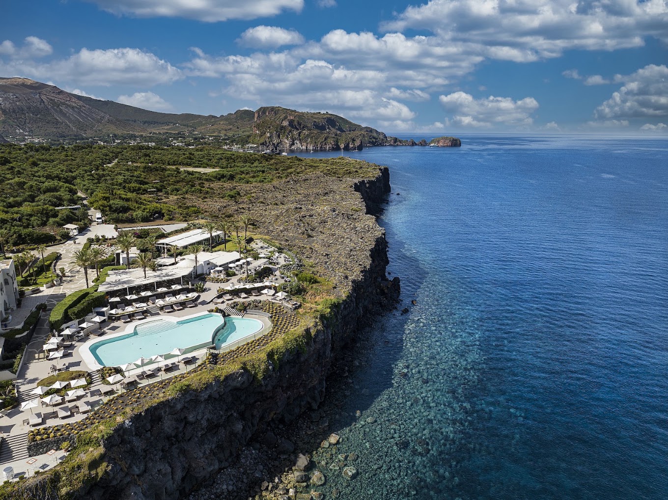 Therasia Resort Sea & Spa Vulcano volcanic sand beach cliffside pools