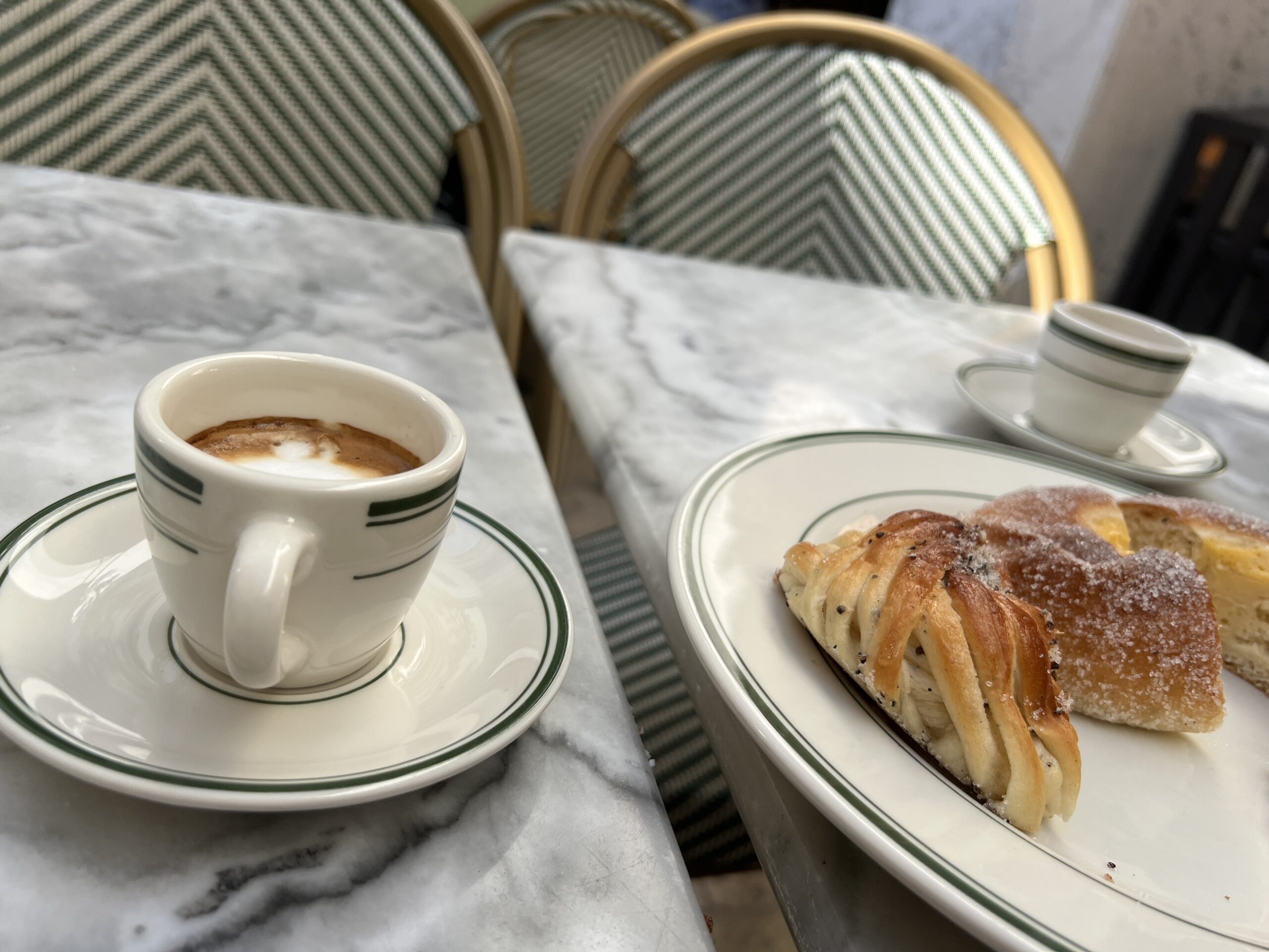Coffee and pastry table at Nybakat, Forum Marbella