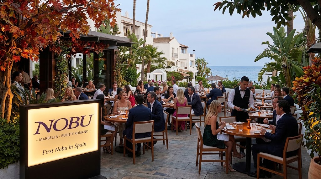 Nobu restaurant at Puente Romano, Marbella — first Nobu in Spain, 2026