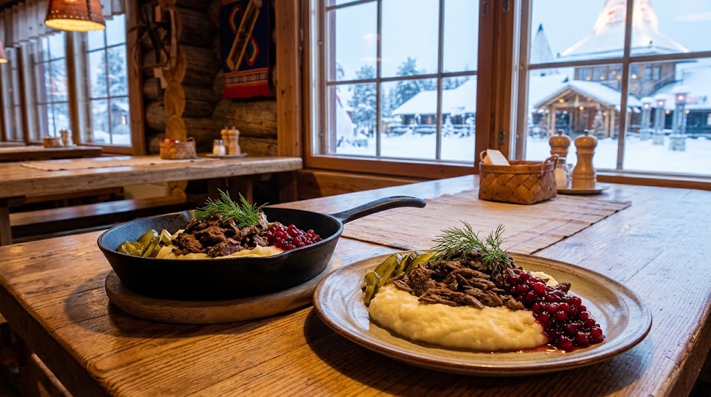 Traditional Lapland reindeer dish in Rovaniemi